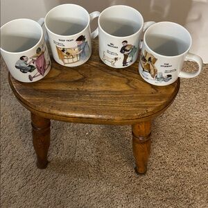 Norman Rockwell Set of Illustrated Mugs